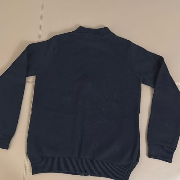 Jacadi Girls NWOT Navy Cotton Cardigan with Zip front. Size Medium. - Picture 2 of 5